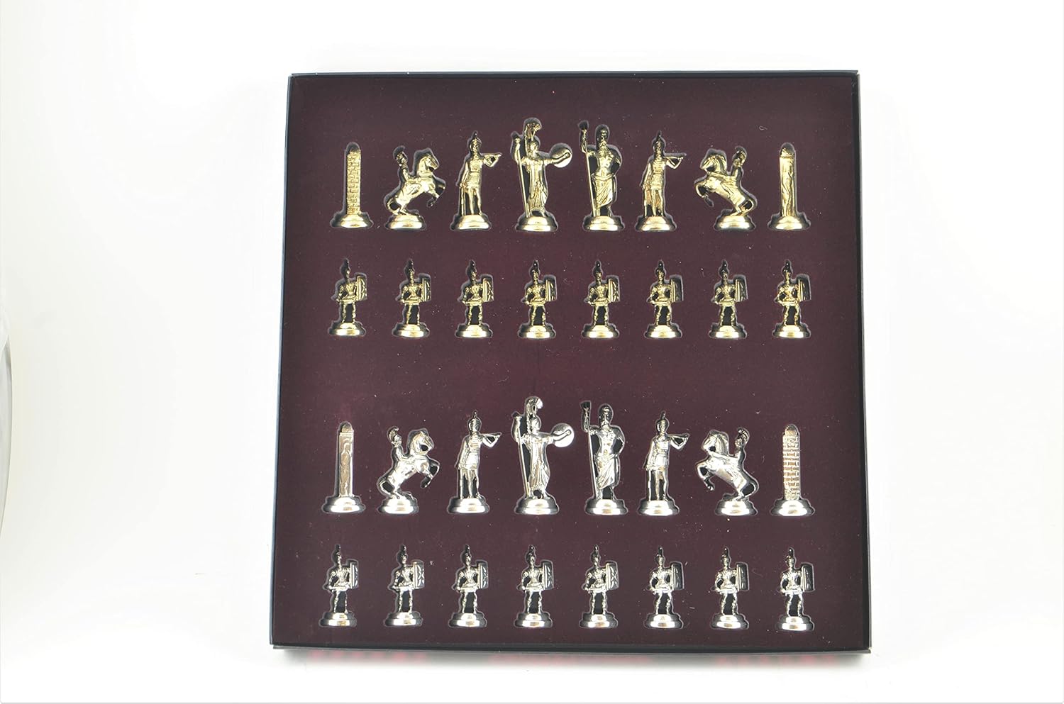 (Sin tablero) Figuras históricas de Roma Piezas de ajedrez de metal, tamaño mediano, tamaño King 2.8 pulgadas (solo piezas)