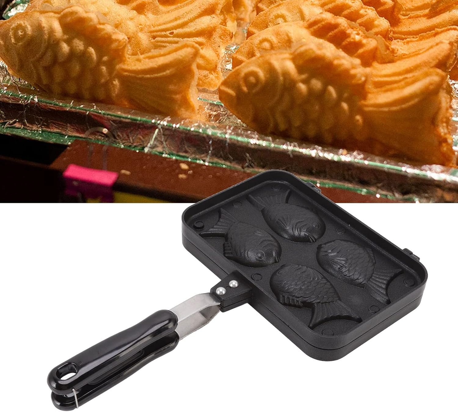 Máquina para hacer gofres, molde Taiyaki en forma de pescado, antiadherente, para hornear gofres, herramienta para hornear para el hogar, cocina,
