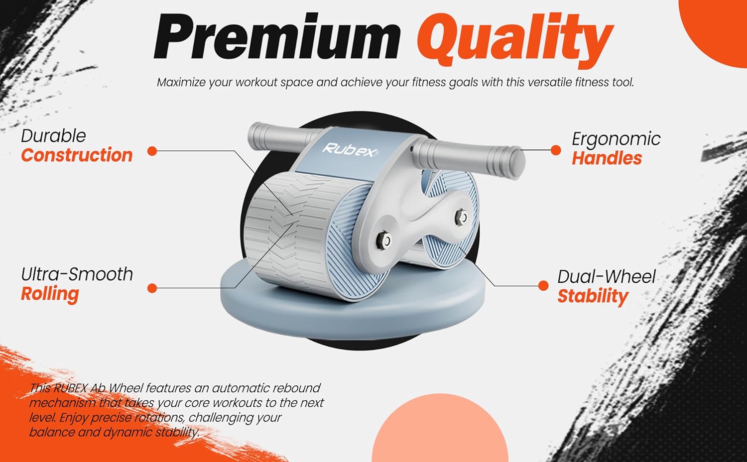 Ab Roller Wheel Ab Workout Equipment Ab Exercise Equipment Workout Equipment Home Gym Equipment Ab Machine for Men Women for Abdominal & Core