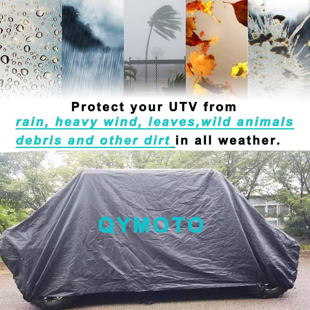 Funda para UTV de 4 a 6 plazas, cremallera lateral, impermeable, resistente al viento, 420D, resistente para CFMOTO Uforce 1000 XL, Polaris RZR