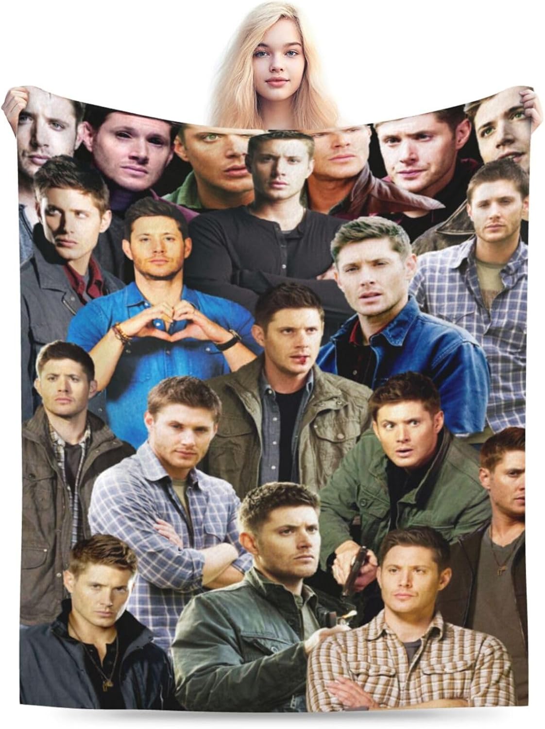 Manta Jensen Ackles, suave y cómoda, manta de lana polar para sofá, oficina, coche, camping, yoga, viajes, decoración del hogar, acogedora manta de