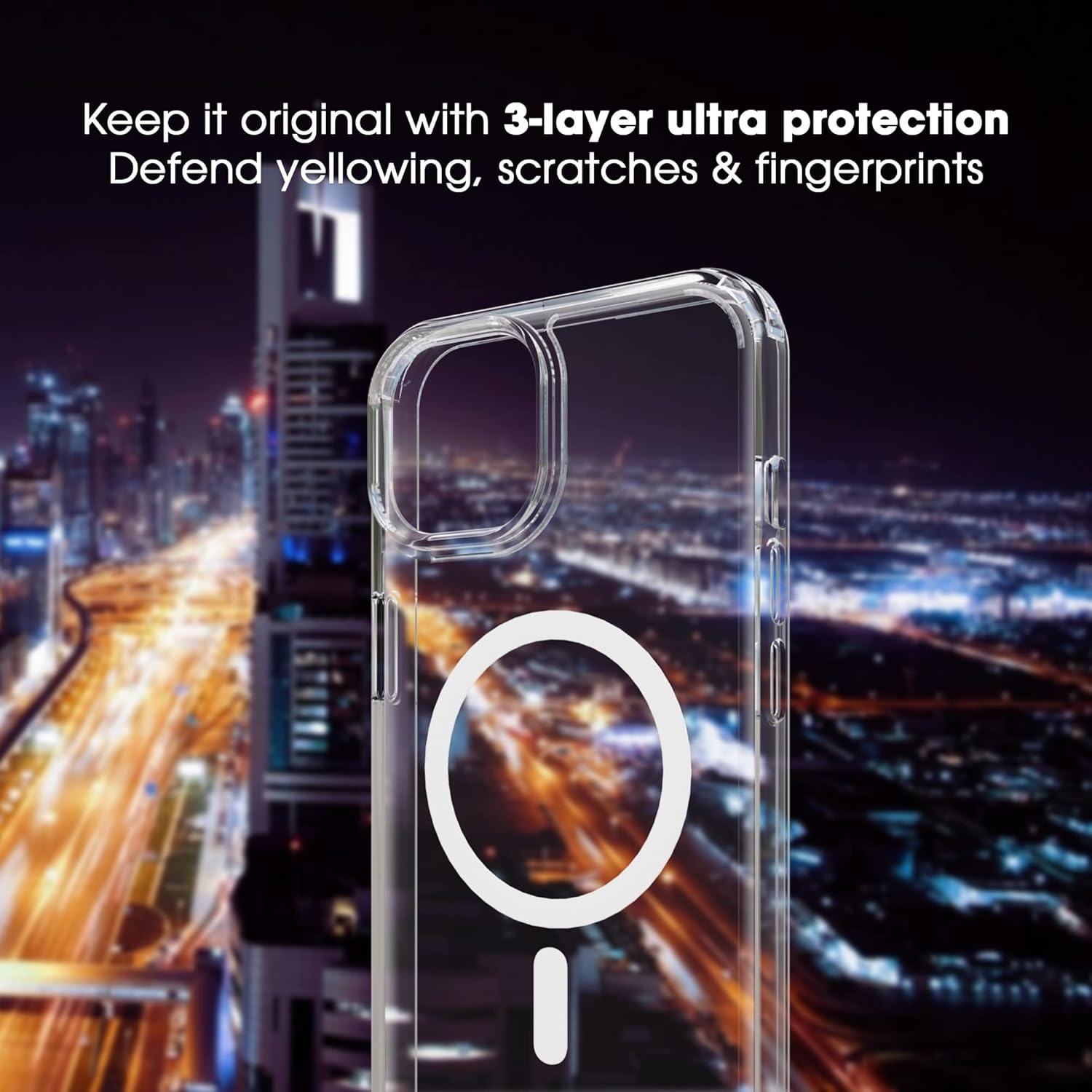PTz Worlds Funda para iPhone 14 ProMax, fuerte magnética para iPhone 14 Pro Max de 6.7 pulgadas, transparente compatible con MagSafe, protección