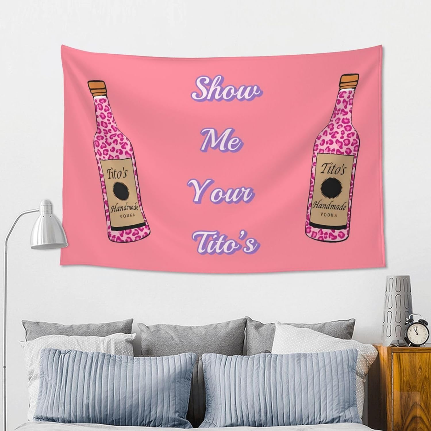 Smacget Tapiz rosa divertido y pequeño para adolescentes, decoración estética, tapiz para colgar en la pared, arte de pared, decoración de fiesta,