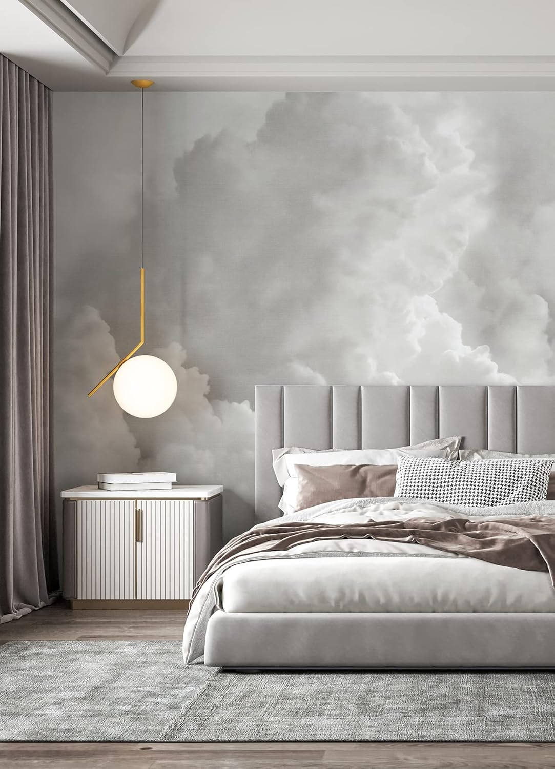 REMIX Walls by Katie Hunt Mural de pared gris paloma en las nubes
