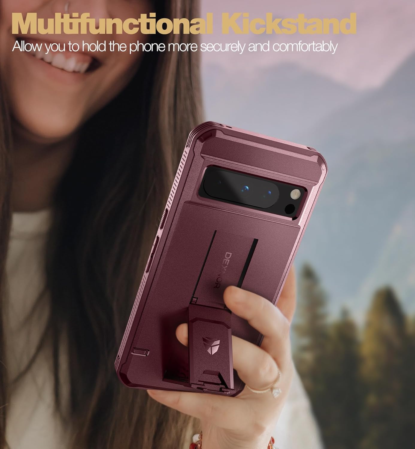 Dexnor Funda de cuerpo completo para Google Pixel 8 Pro, protector de pantalla integrado y soporte, marco frontal extra, protección de grado militar