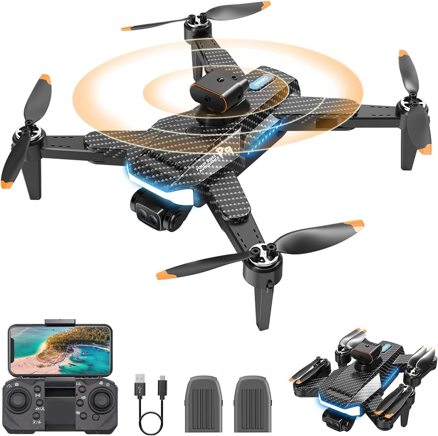 Drone motor sin escobillas con cámara ajustable 1080P HD