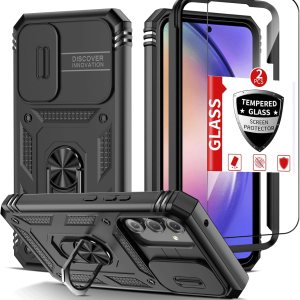 IYTRRYH Funda para Samsung Galaxy A54 5G con 2 protectores de pantalla de vidrio templado, con anillo magnético y cubierta de cámara a prueba de IYTRRYH Funda para Samsung Galaxy A54 5G con 2 protectores de pantalla de vidrio templado, con anillo magnético y cubierta de cámara a prueba de