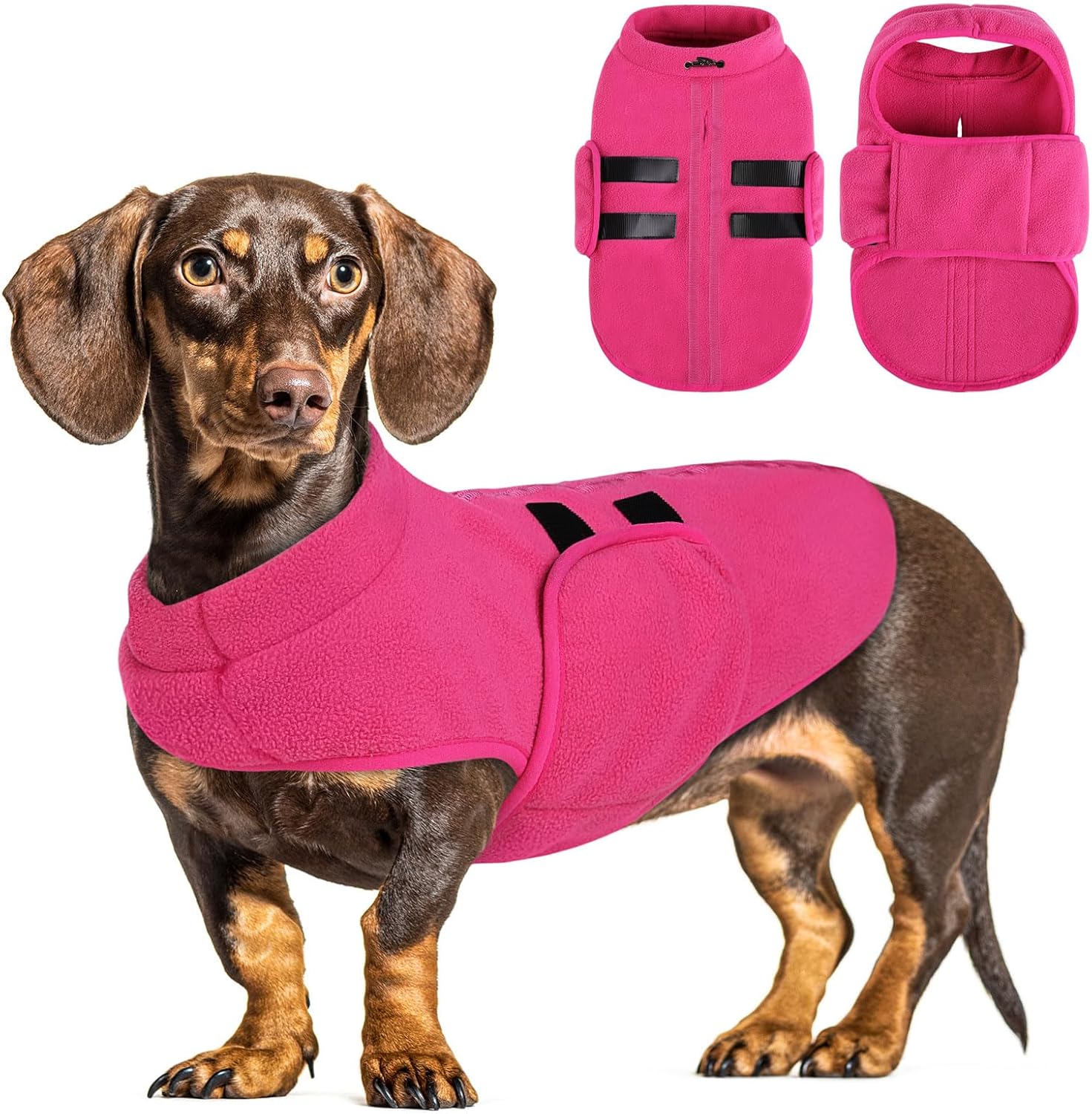 Queenmore Suéter para perro pequeño, chaleco de forro polar suave con agujero para la correa, abrigos cálidos de invierno para perro para clima