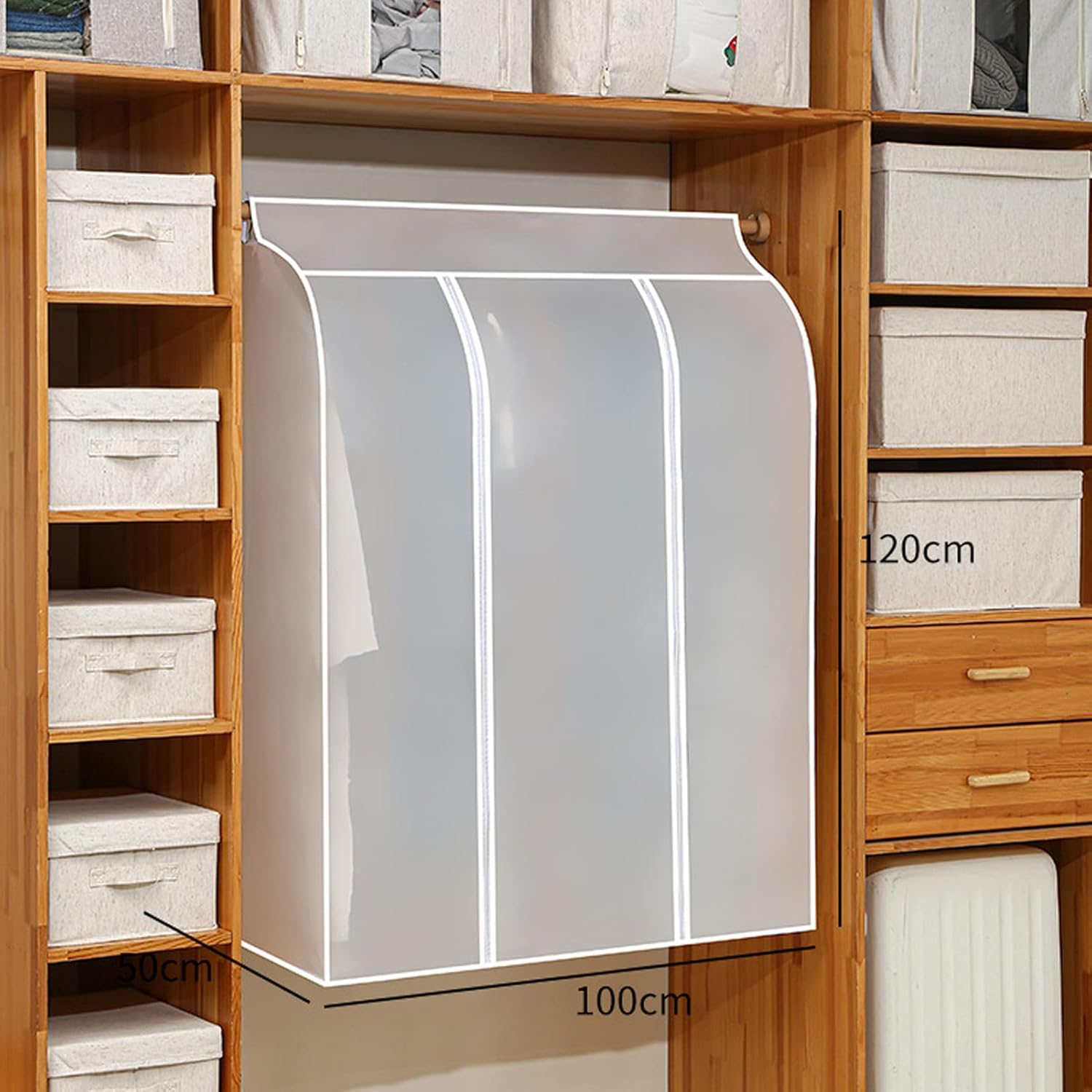 TOPINCN 47.2×39.4×19.7 in Clear Garment Rack Cover Cover Super Grande Transparente 3D Cremallera Ropa Cubierta de Polvo Armario Bolsa de