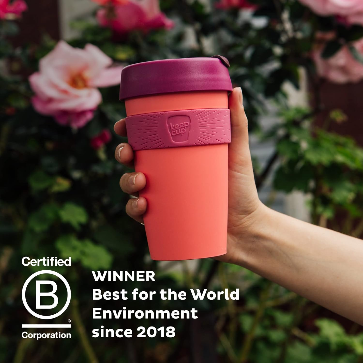 KeepCup Taza de café de plástico original, reutilizable, tapa a prueba de salpicaduras, sin BPA, grado barista, pequeña, 8 onzas, color negro