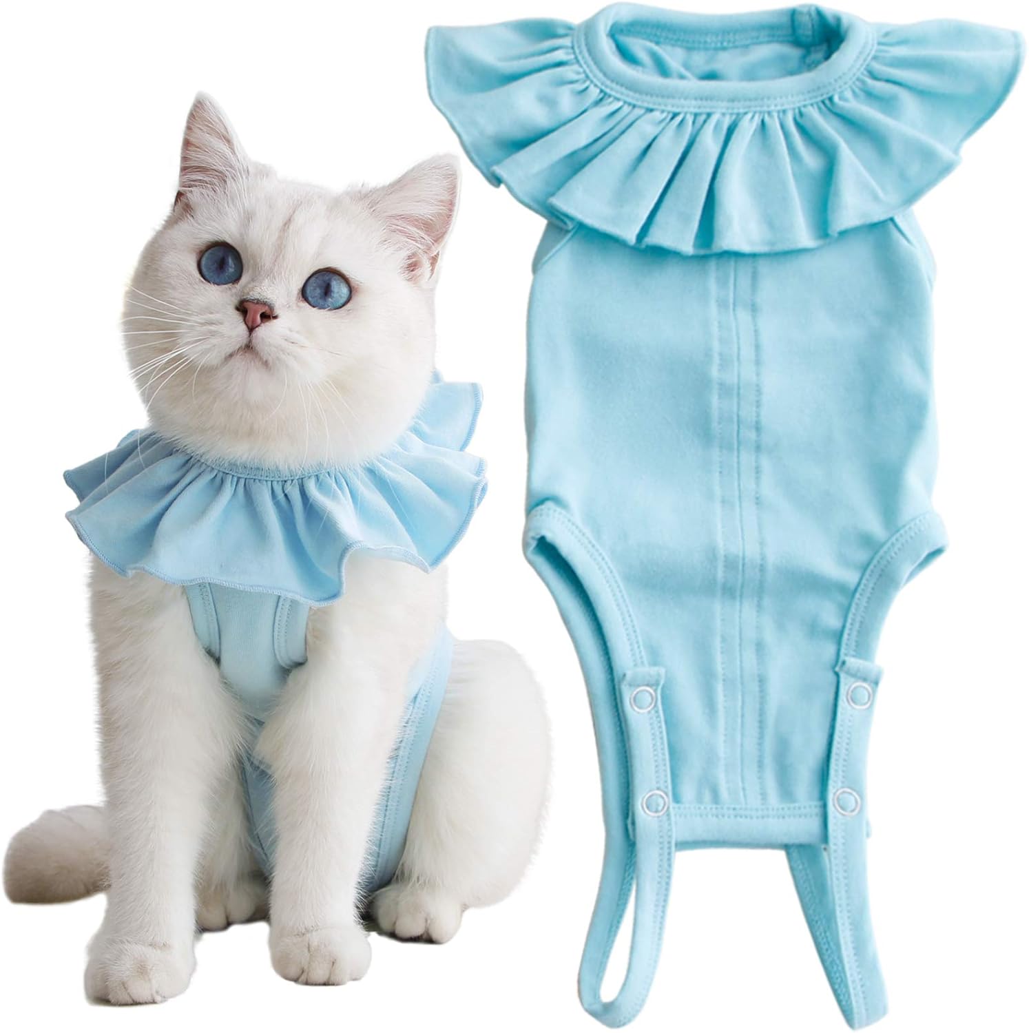 Traje de recuperación para gatos para heridas abdominales y enfermedades de la piel, camisa de recuperación quirúrgica transpirable después de una