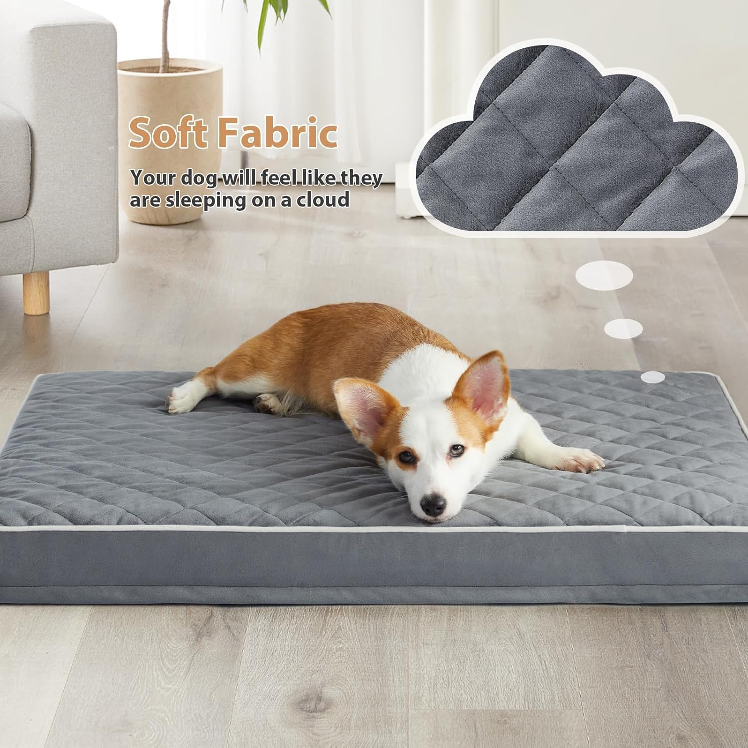 WNPETHOME Camas ortopédicas para perros medianos, cama grande impermeable para perros con funda extraíble lavable y parte inferior antideslizante,