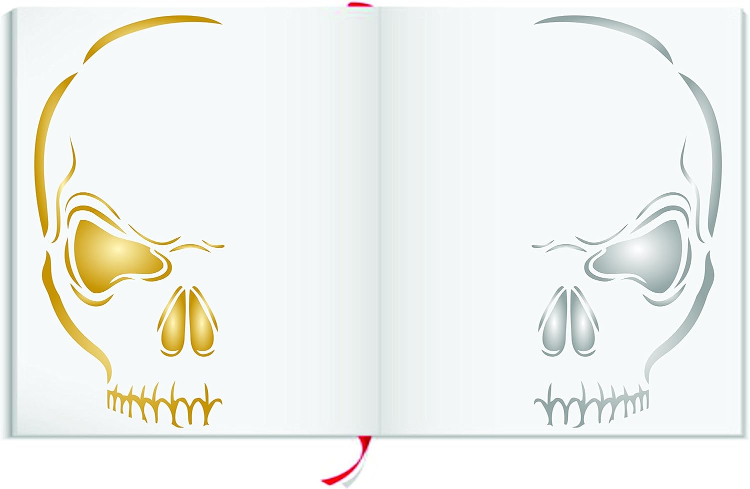 Plantilla de calavera malvada de Halloween, 6 x 13 pulgadas de largo, plantillas decorativas de calavera de media cabeza aterradora para plantilla