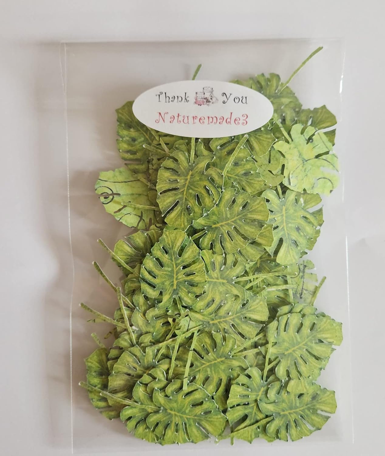 Monstera Leaf Confetti, Green Leaf Craft, Nature Craft