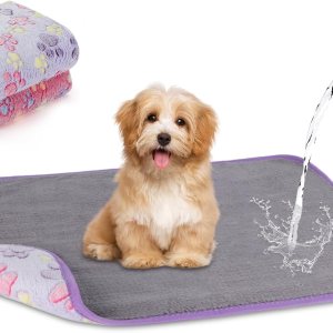 YUEPET Mantas impermeables para perros, paquete de 2 mantas lavables para perros para la cama, sofá, protector de forro polar de franela para YUEPET Mantas impermeables para perros, paquete de 2 mantas lavables para perros para la cama, sofá, protector de forro polar de franela para