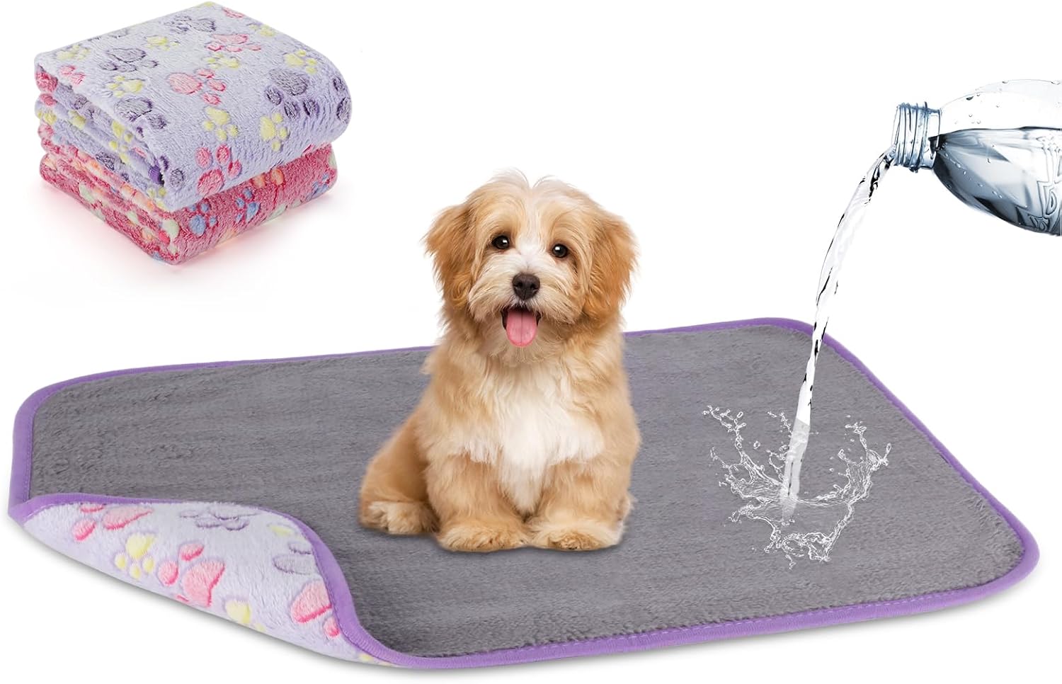 YUEPET Mantas impermeables para perros, paquete de 2 mantas lavables para perros para la cama, sofá, protector de forro polar de franela para