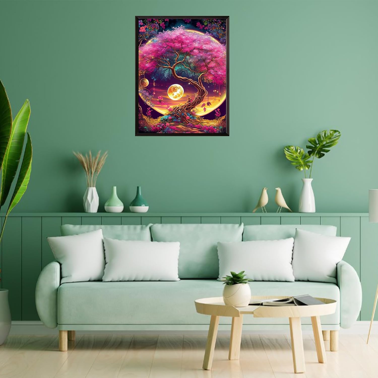 Aestalrcus Kit de pintura por números para adultos, pintura de árboles por números para adultos, kits de pintura acrílica para adultos por números