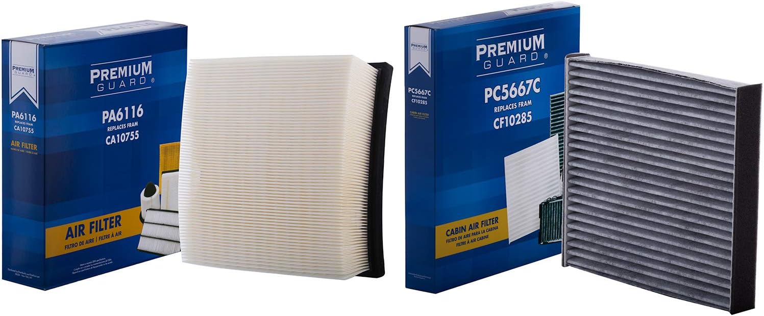 Kit de filtro de aire y cabina de motor PG AC1010  Compatible con Toyota Highlander, Sienna, Avalon, Camry, Highlander, Sienna, 2015-10 Lexus RX350,
