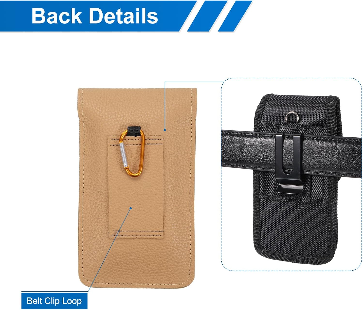 MECCANIXITY Funda XL para cinturón de teléfono de 6.5 pulgadas, bolsa de cuero para cinturón de teléfono para hombres y mujeres, con trabillas de