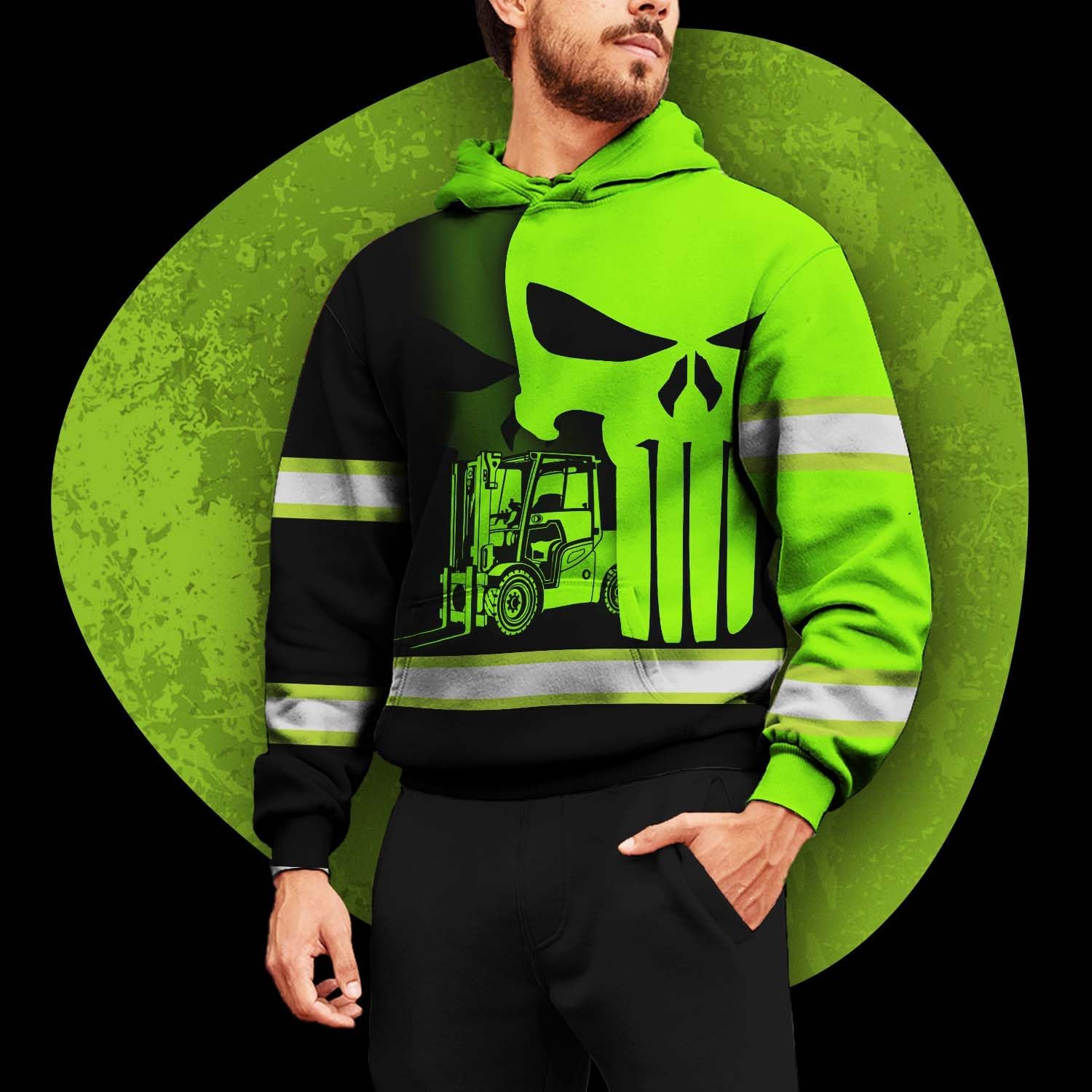 Matedecor Sudadera con capucha de alta visibilidad para hombres Hi Vis Hoodie Jobs Collection Nombre personalizado Clase 3 Sudadera con capucha