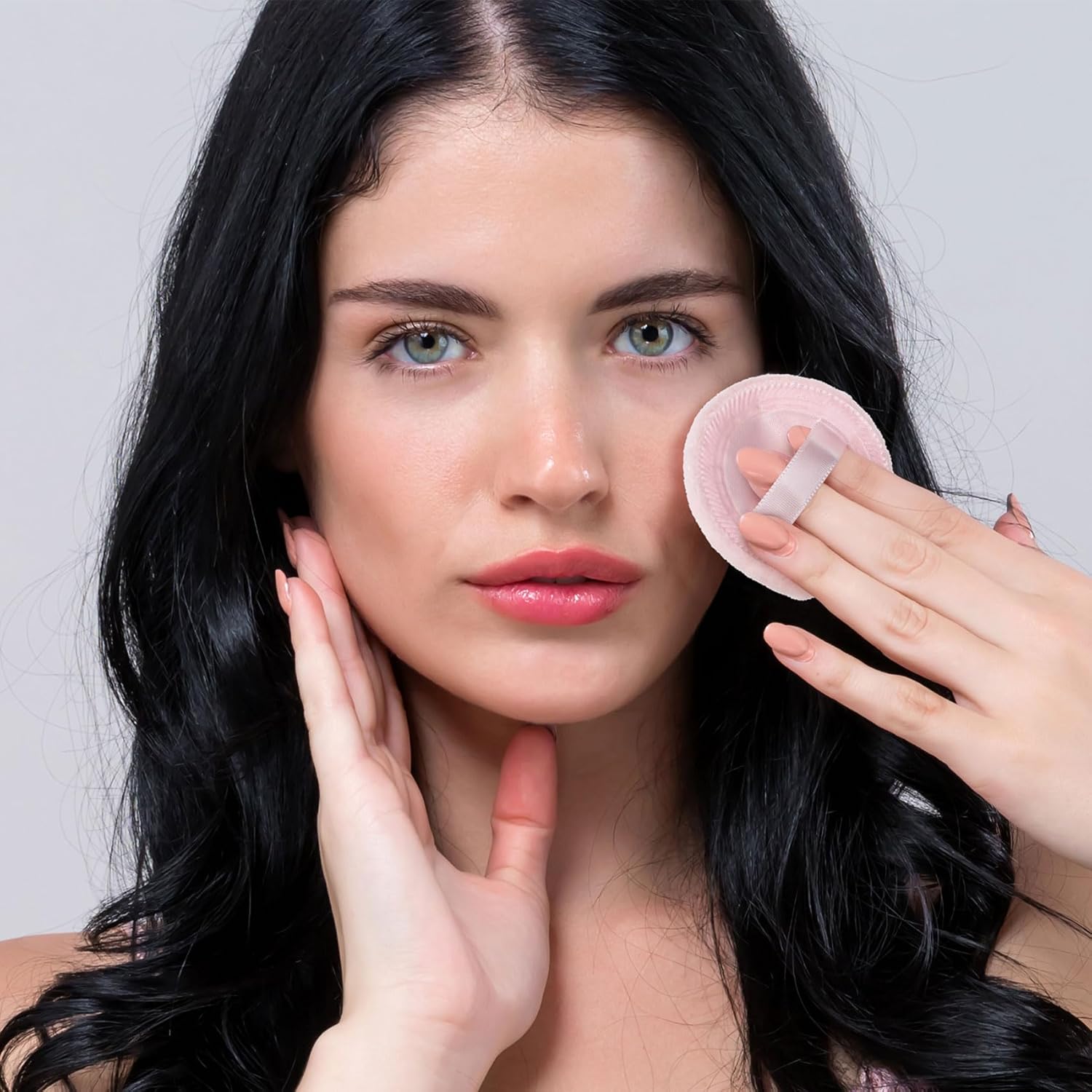 Paquete de 25 esponjas redondas de 2.36 pulgadas para aplicadores de maquillaje de base, algodón suave y agradable a la piel, esponja de terciopelo