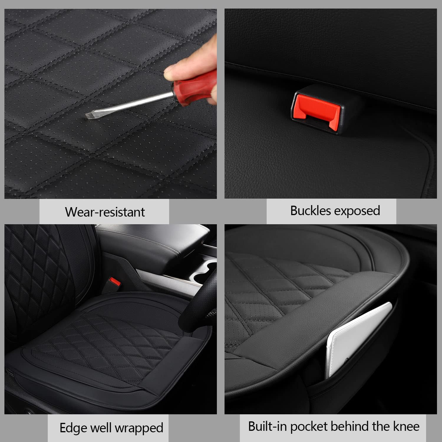 MIROZO Dodge Ram Juego completo, 5 fundas de asiento de automóvil impermeables para Ram 1500 2500 3500 Crew Quad modelos 2009-2024 compatibles con