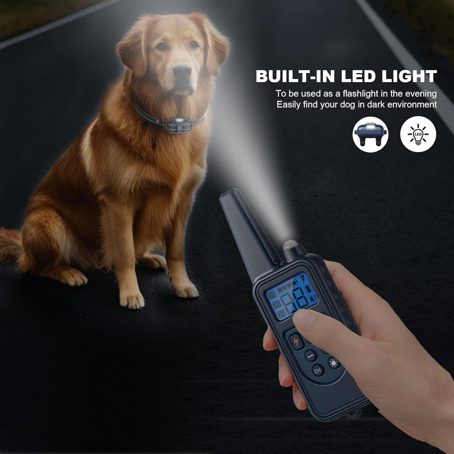 Collar electrónico de entrenamiento para perros con control remoto, 1640 pies, impermeable, recargable, collar electrónico para perros pequeños,