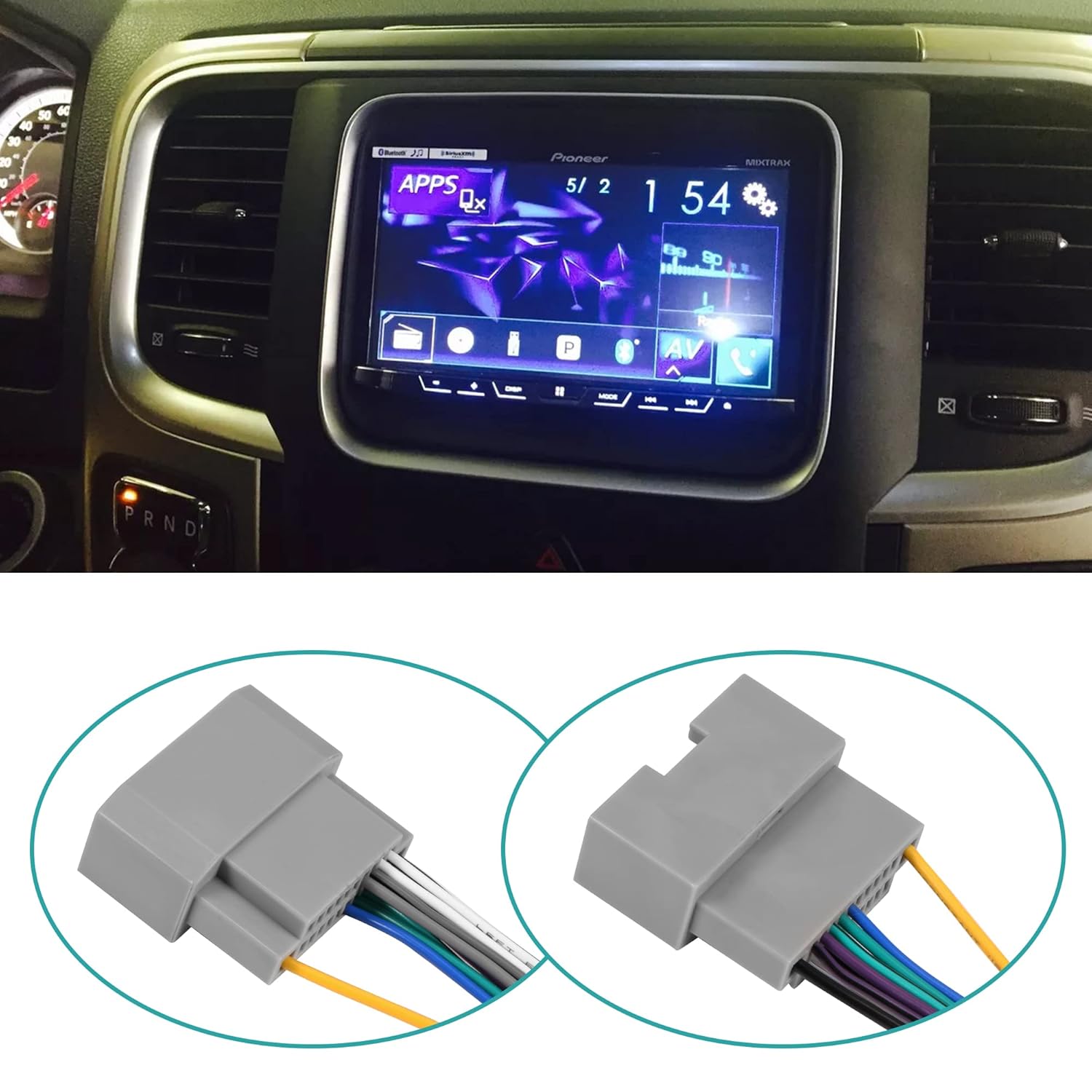 BASIKER Car Radio Aftermarket Wiring Harness Fit for Some Dodge Jeep Chrysler Vehicles Replacement Stereo Antenna Adapter