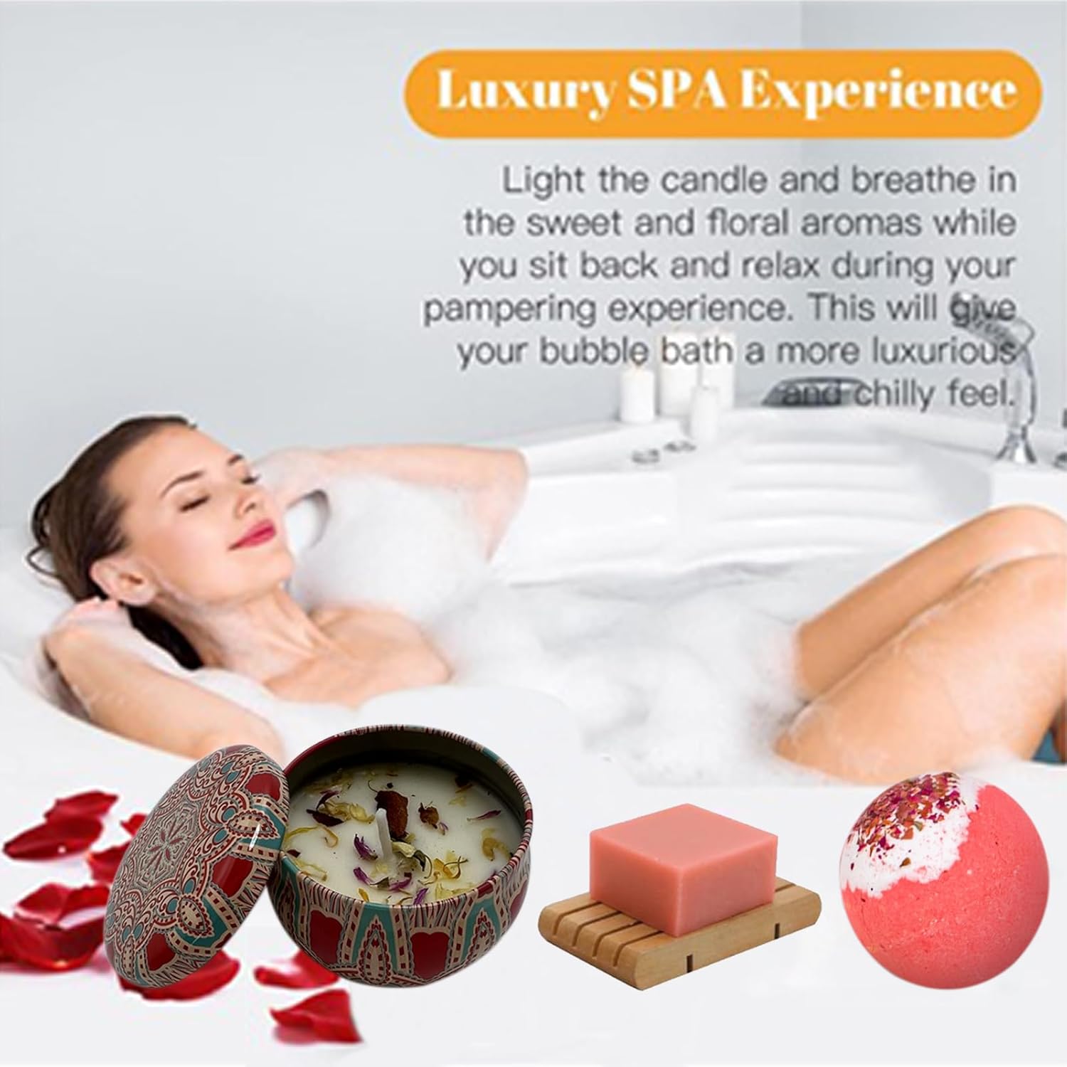 Regalo de cumpleaños para mujeres, cesta de regalo de spa, caja sorpresa rosa para esposa, novia, mamá, mejor amiga que lo tiene todo, aniversario,