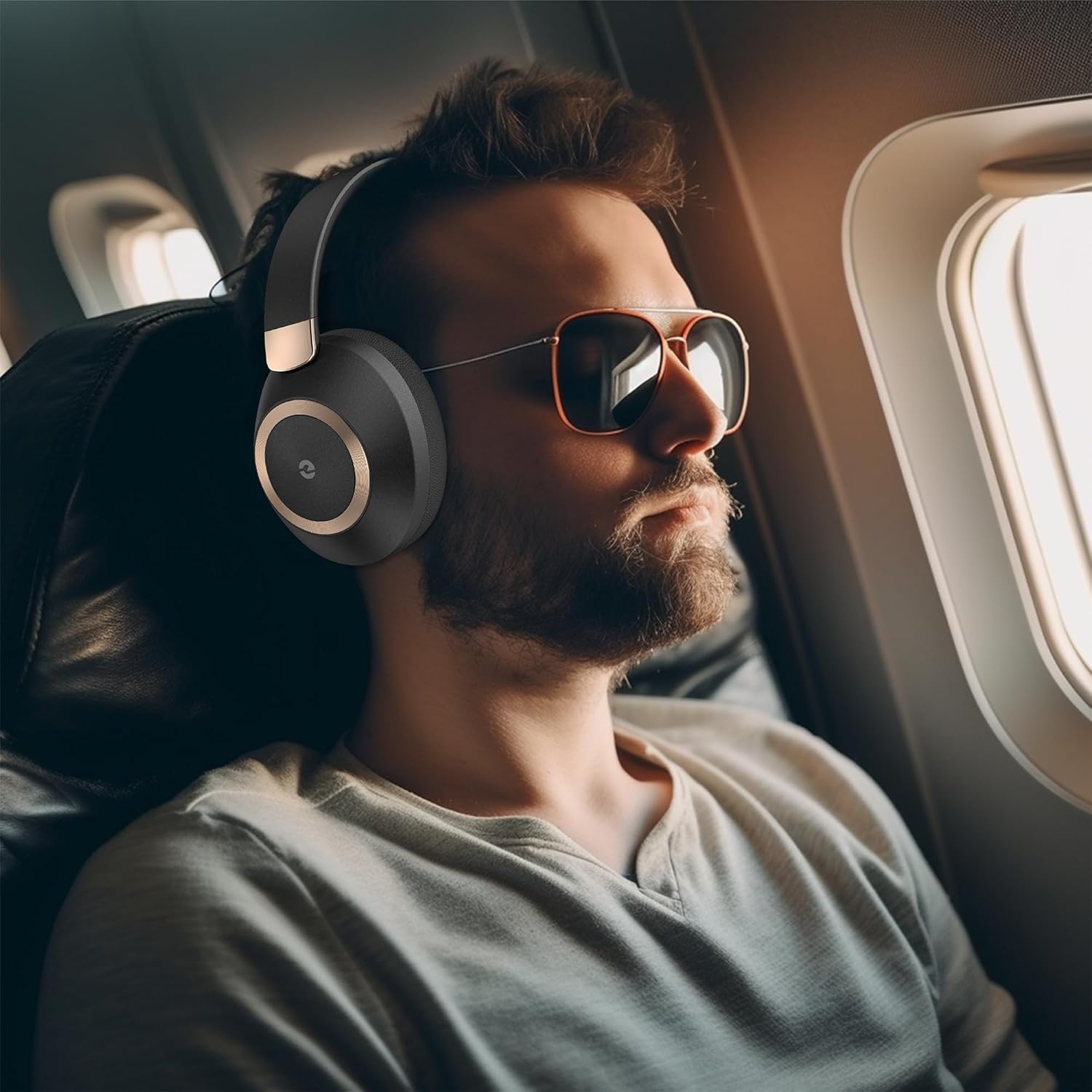 Auriculares con cancelación activa de ruido, auriculares de reproducción de 100 horas, Bluetooth inalámbricos, auriculares Bluetooth con micrófono,