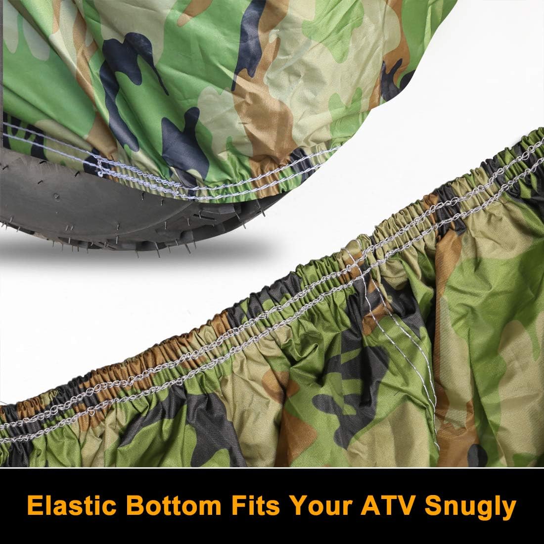 X AUTOHAUX Protector impermeable para todo tipo de clima, cuatrimoto, cubierta de 4 ruedas, ajuste universal, camuflaje con revestimiento plateado