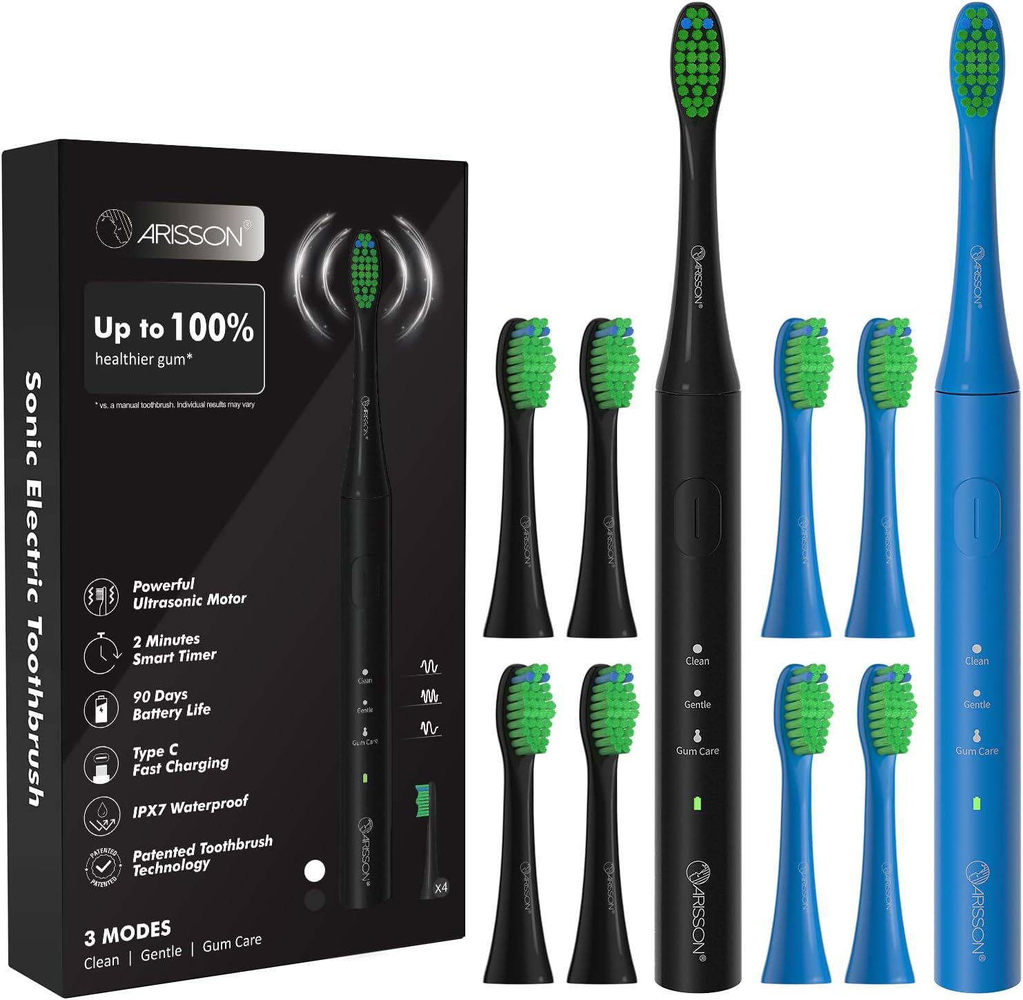 Cepillo de dientes eléctrico Sonic para adultos y niños, cepillo de dientes eléctrico de 40,000 VPM, cepillos de dientes eléctricos ultrasónicos de