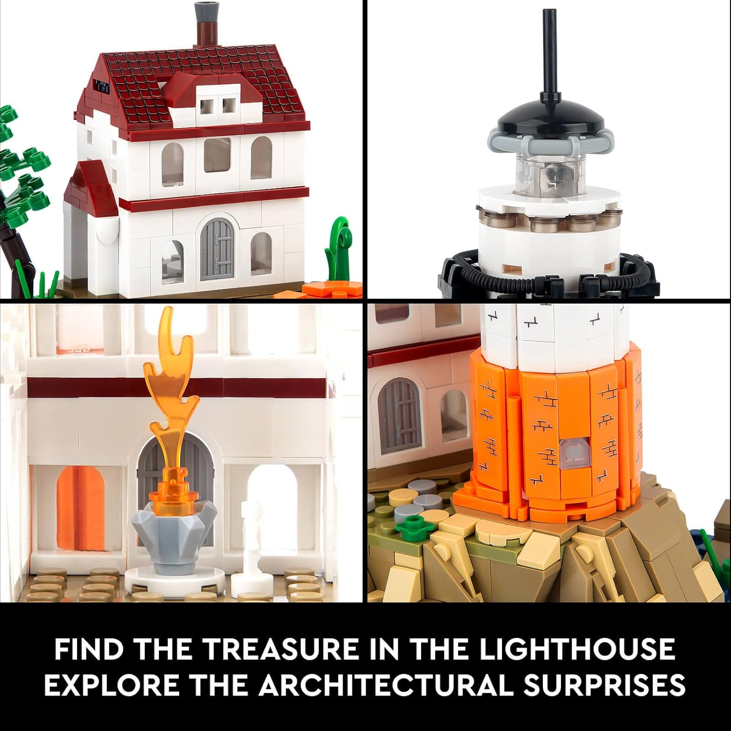 Ideas Lighthouse – Juego de construcción para adultos y niños, arquitectura STEM creativa con iluminación giratoria brillante, colección para niños