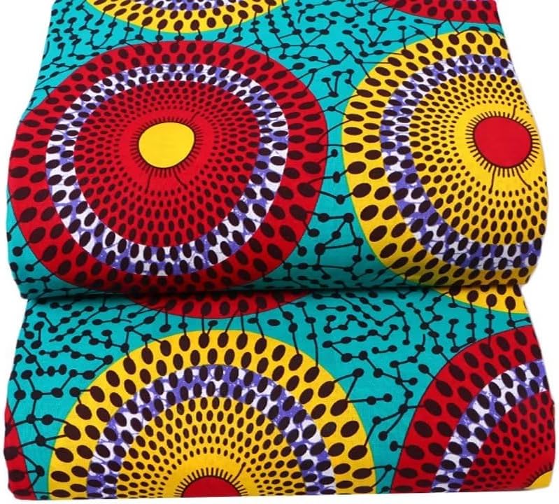 Tela africana 100% algodón Ankara cera impresión tela 6 yardas tela para vestido de fiesta 1214