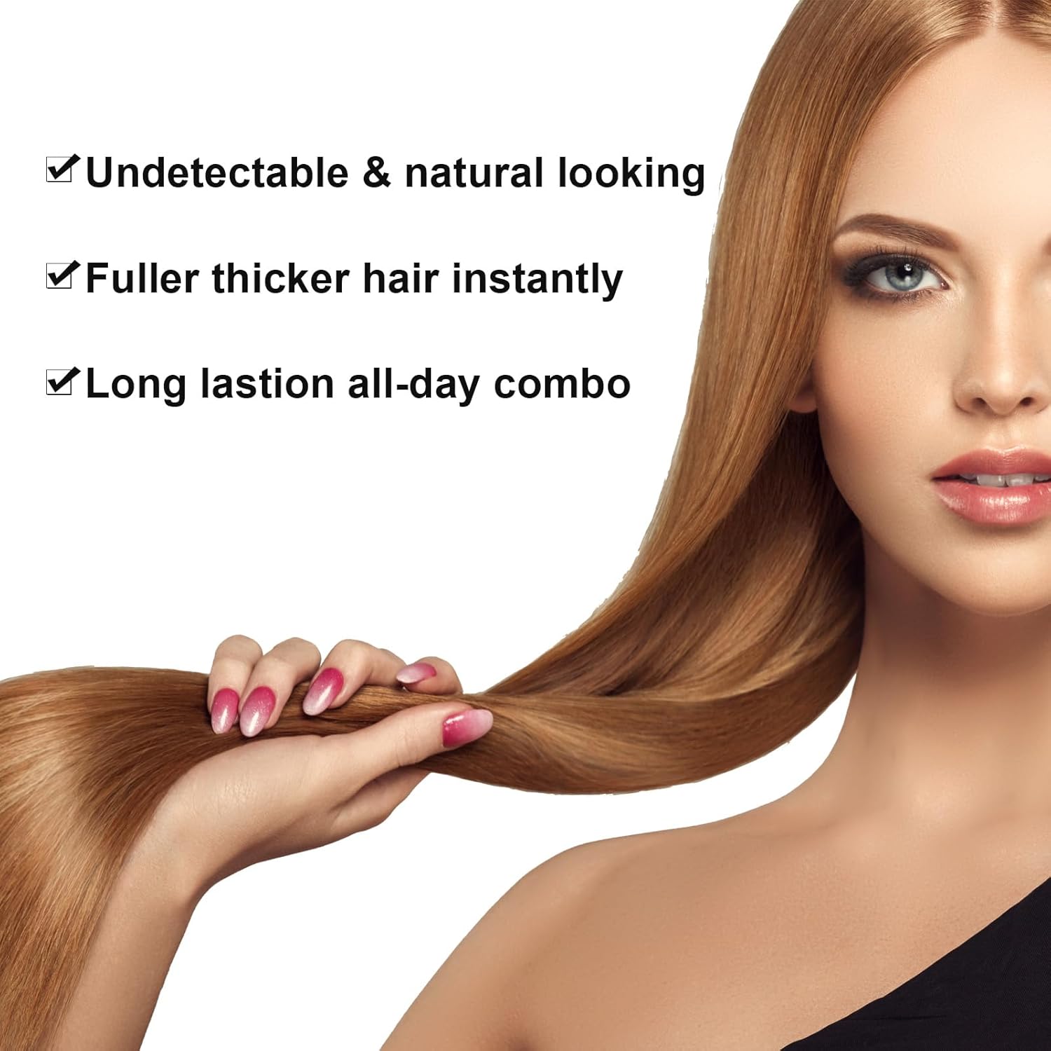 Fibras capilares para adelgazar el cabello para mujeres, color negro, fibras de construcción de cabello de 0.97 oz, oculta instantáneamente la