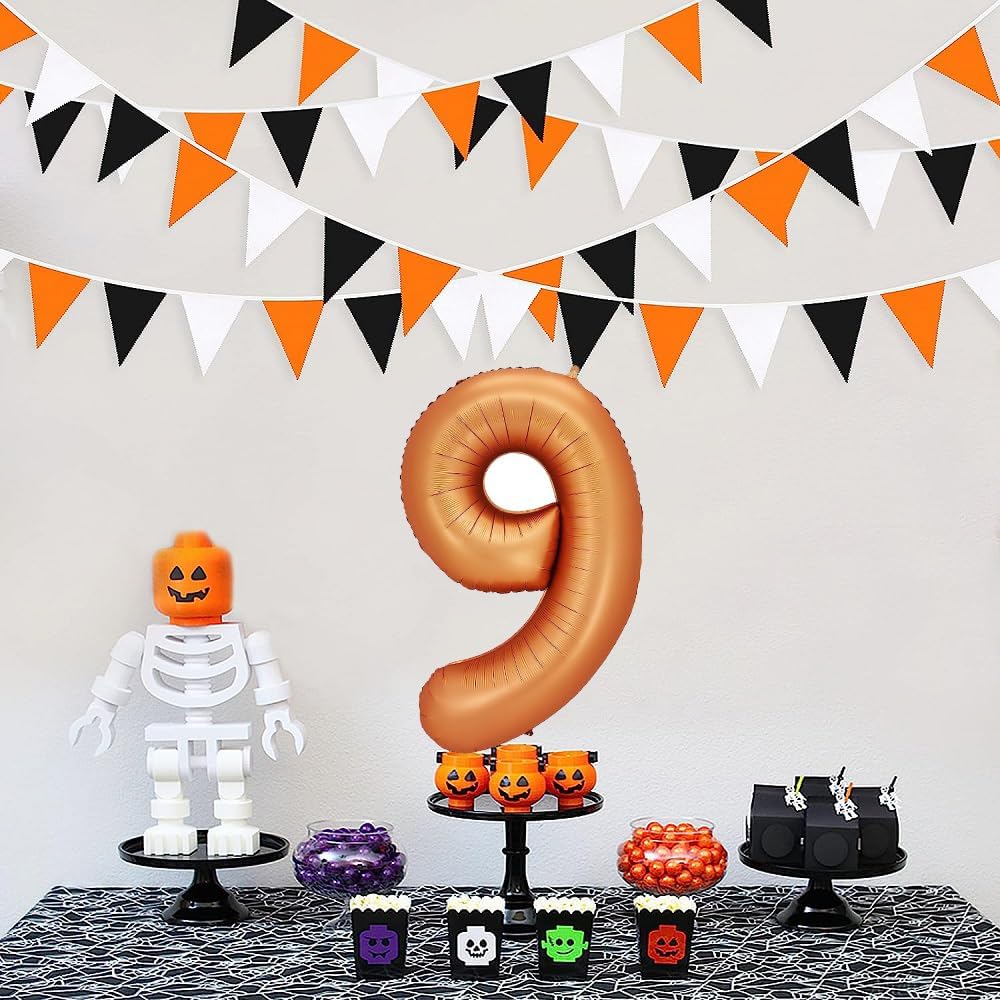 Globos de papel de aluminio para helio, 40 pulgadas, color naranja, número 9, decoración de bodas, aniversarios, fiestas, globos digitales