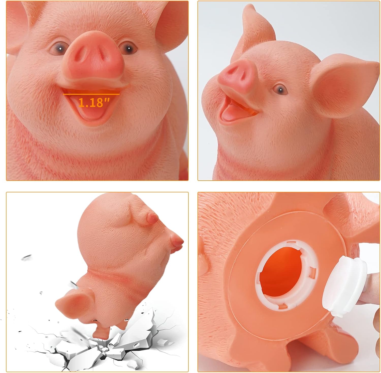 DreamsEden Hucha – Caja de ahorro de plástico irrompible (cerdo lindo)