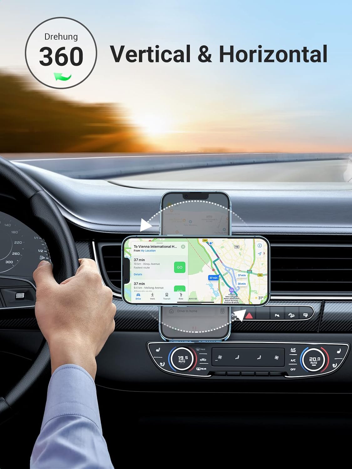 UGREEN Paquete de soporte magnético para teléfono y soporte de ventilación para automóvil