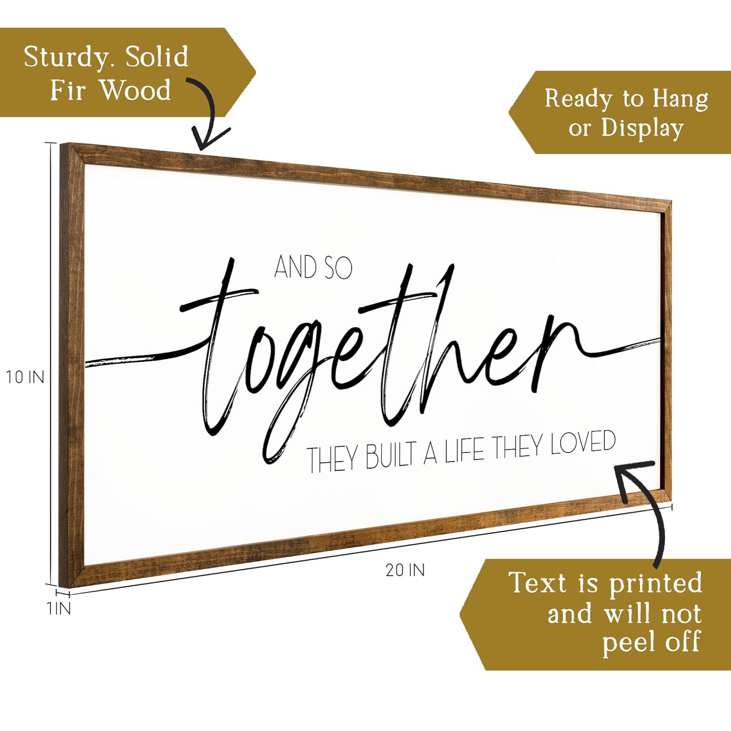 10×20 inches, And So Together They Built a Life They Loved  Above Bed Signs  Signs For Home  Signs For Bedroom  Bedroom Wall Decor  Signs For Above