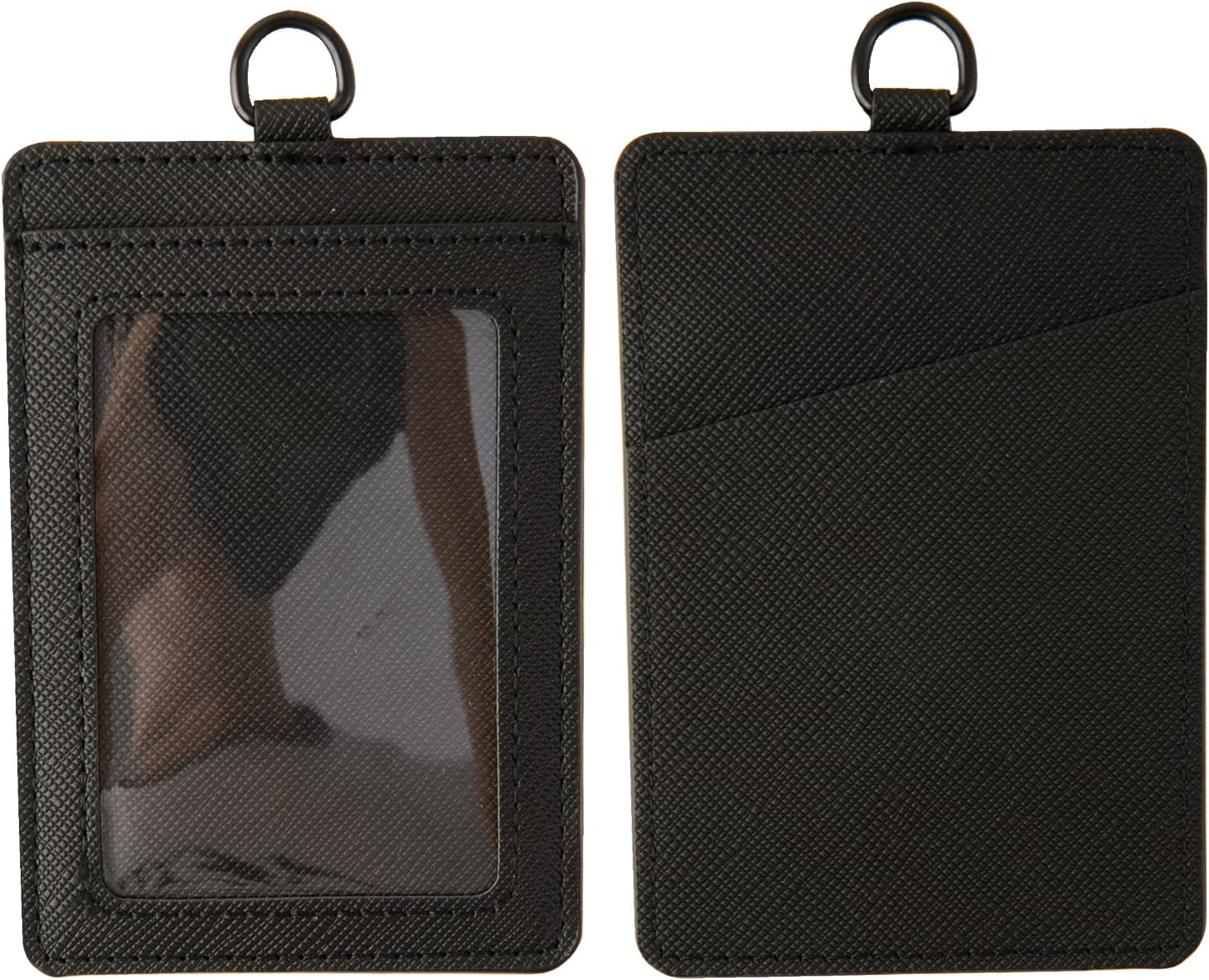 Portatarjetas con cordón, soporte de cuero para tarjetas de identificación, soporte vertical para tarjetas de identificación para el trabajo y la