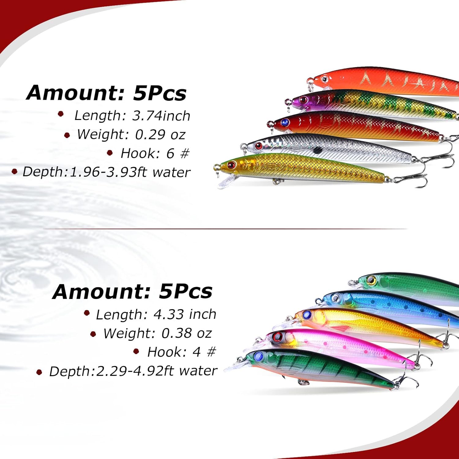 Fishing Lures Set Hard Sinking Fishing Lures with Tackle Box for Freshwater Saltwater Bass Trout Walleye Redfish