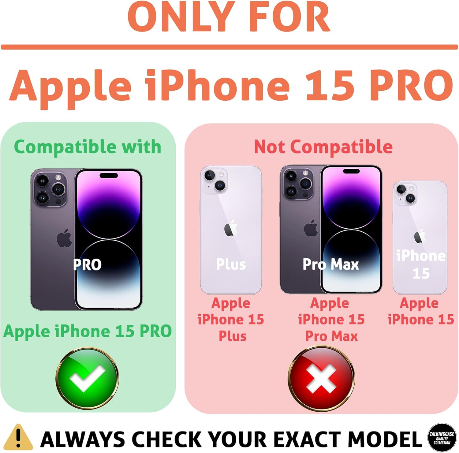 Talkingcase Funda híbrida compatible con Apple iPhone 15 Pro (no 15 Pro Max), elegante y duradera, estampado de dibujos animados color 9, parte