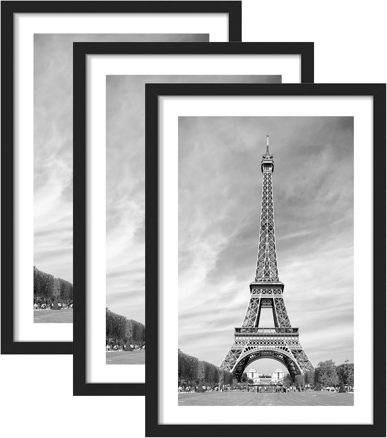 Portarretratos de 11 x 17 pulgadas, para exhibir fotos de 8 x 12 pulgadas con paspartú o de 11 x 17 pulgadas sin paspartú, marco para póster para