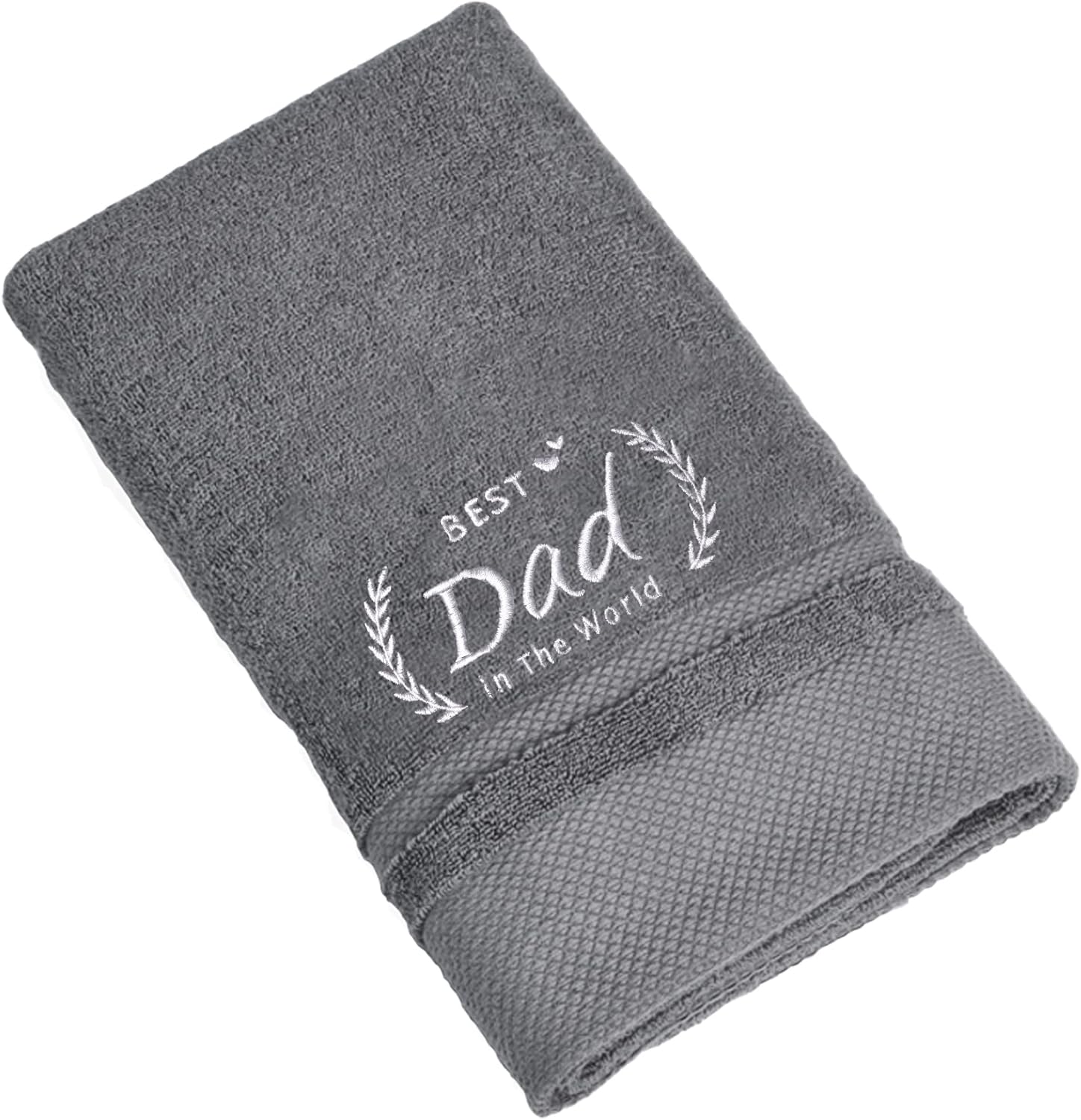 Regalos de cumpleaños para papá, toalla del mejor papá del mundo, regalos para el mejor papá de hija e hijo, toallas bordadas (19 x 39 pulgadas)