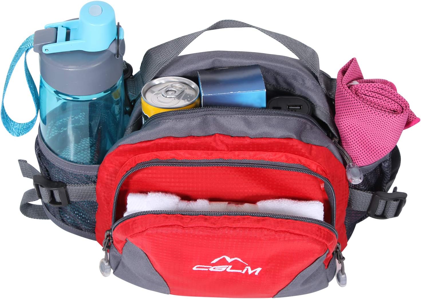 Riñonera de senderismo con soporte para botella de agua para hombres y mujeres al aire libre, caminar, correr, lumbar compatible con teléfonos