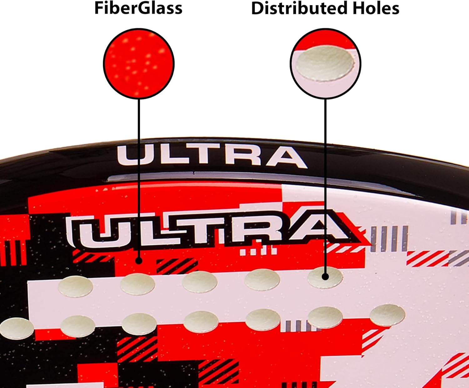 Shark Ultra – Raqueta profesional de tenis de playa  Nivel principiante  Marco de fibra de vidrio  núcleo suave de EVA  0.866 pulgadas de grosor