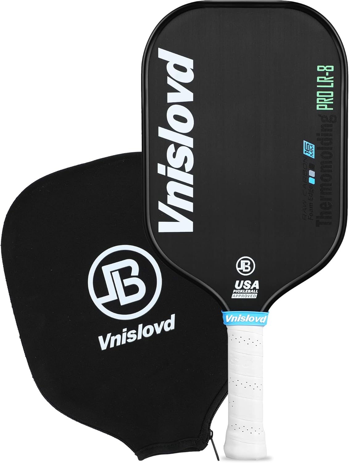 Vnislovd T700 – Paleta de pickleball de fibra de carbono cruda termoformada Unibody Pickleball con espuma inyectada CFS, agarre de 4.13 pulgadas