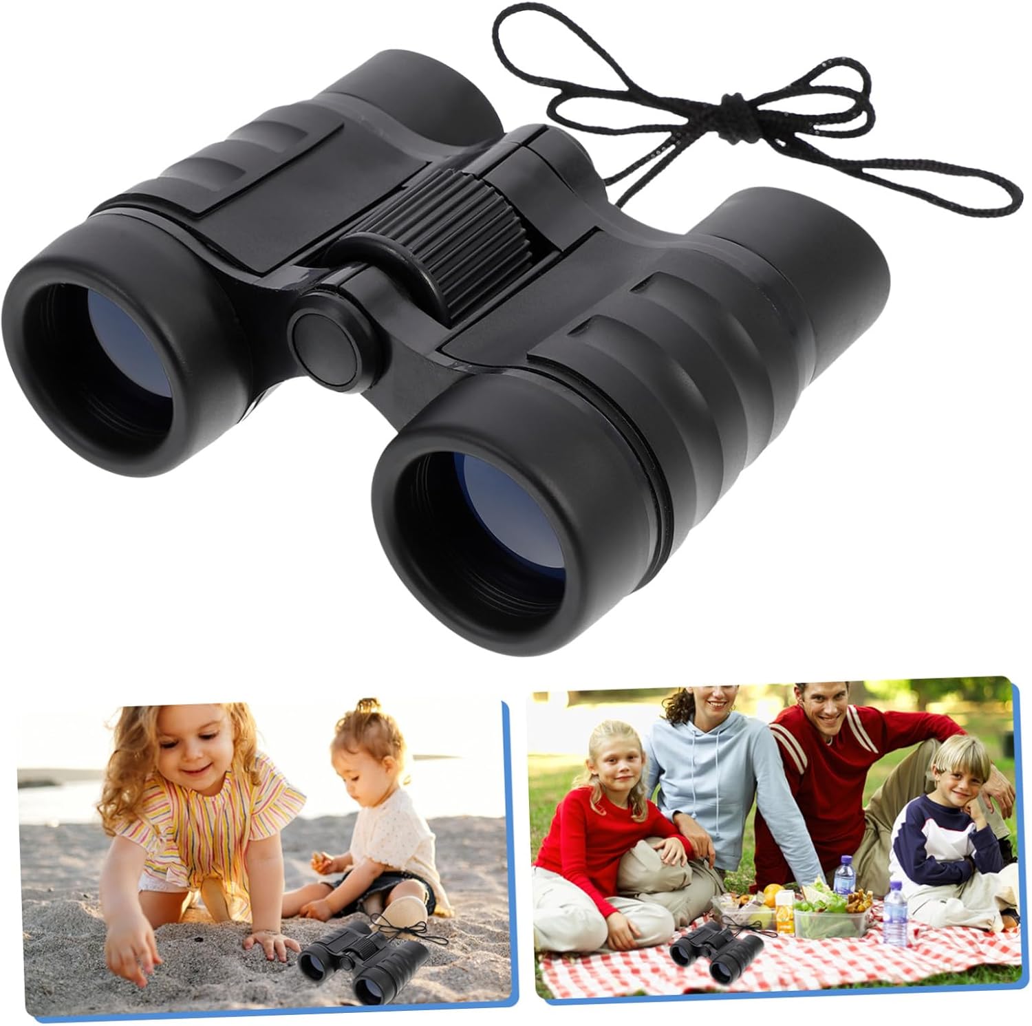 UKCOCO Prismáticos compactos para niños, binoculares para turismo, binoculares para niños, mini binoculares para niños, potente mango binocular, 4
