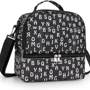 MOV COMPRA Bolsa de almuerzo para mujer con aislamiento de doble cubierta para adultos, trabajo, picnic (letra) MOV COMPRA Bolsa de almuerzo para mujer con aislamiento de doble cubierta para adultos, trabajo, picnic (letra)
