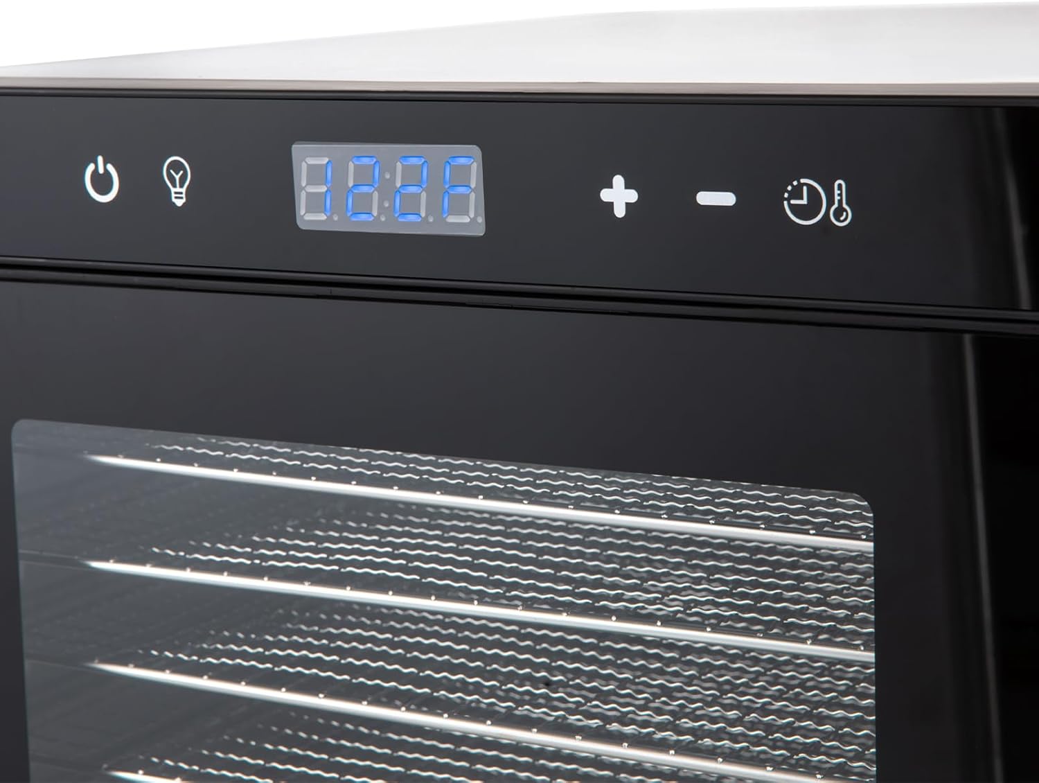 Deshidratadores de alimentos para encimera, máquina secadora de acero inoxidable con temporizador digital ajustable de 24 horas, control de